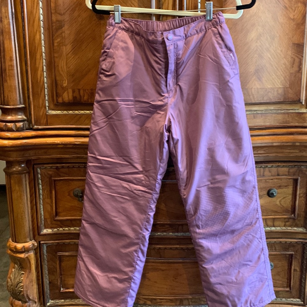 Children Place purple ski pants with fleece size 12. In great condition